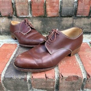 Paraboot Made in France Cognac Lace Up Leather Dress Shoes UK 6.5K EU40 US 7.5
